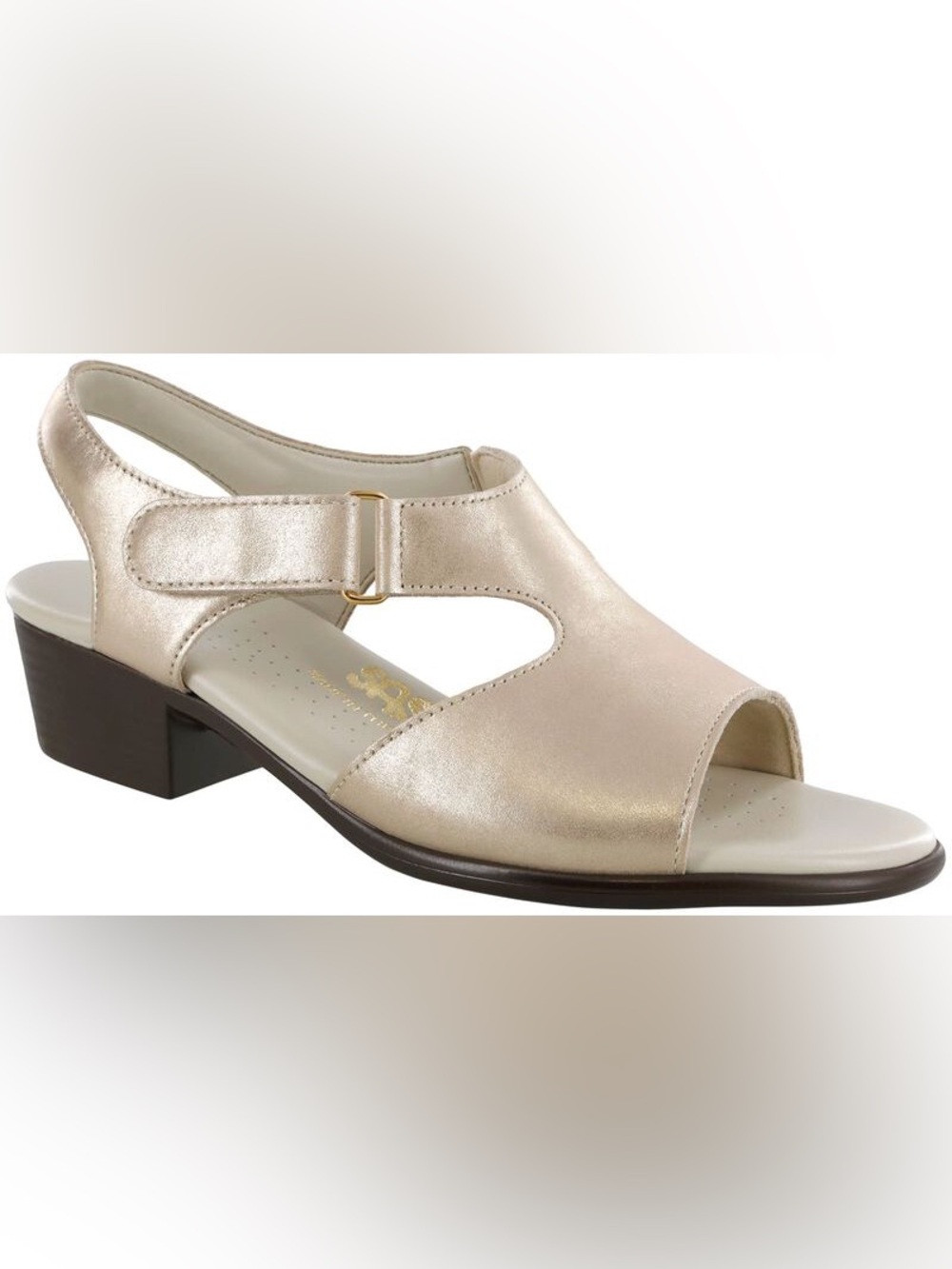 SAS Suntimer Metallic Heel Strap Sandals in Champagne